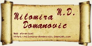 Milomira Domanović vizit kartica